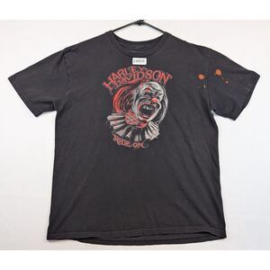 Harley-Davidson Motorcycle Silverton Colorado‎ T-Shirt Men Black Evil Clown Read